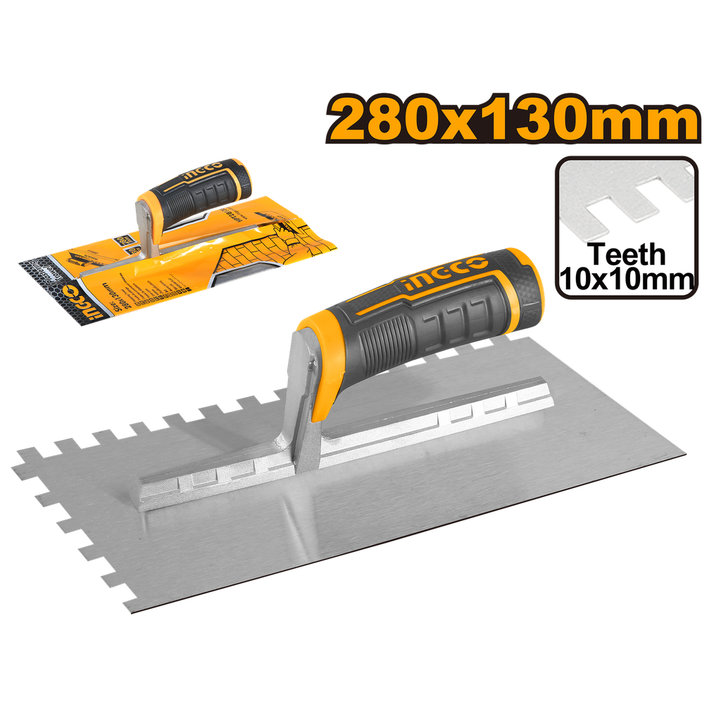 Plastering trowel with teeth