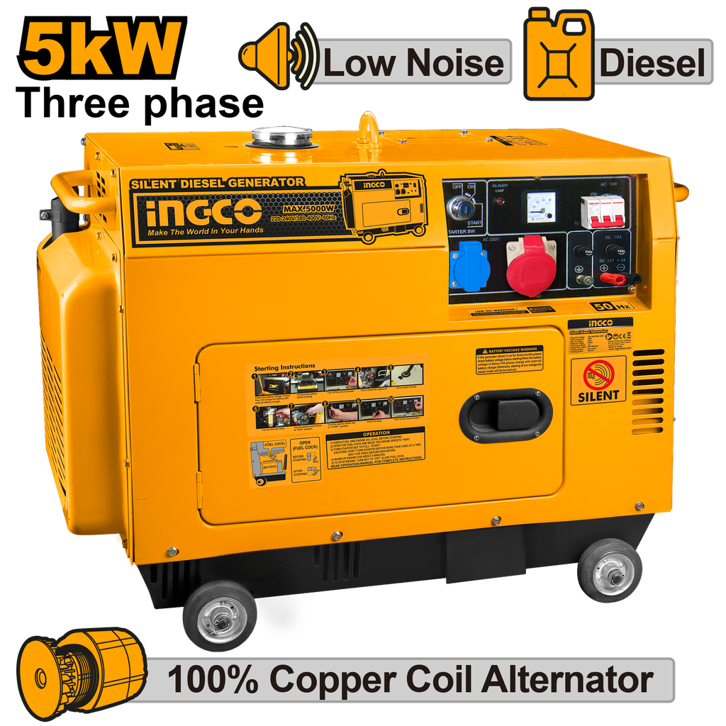 Silent diesel generator