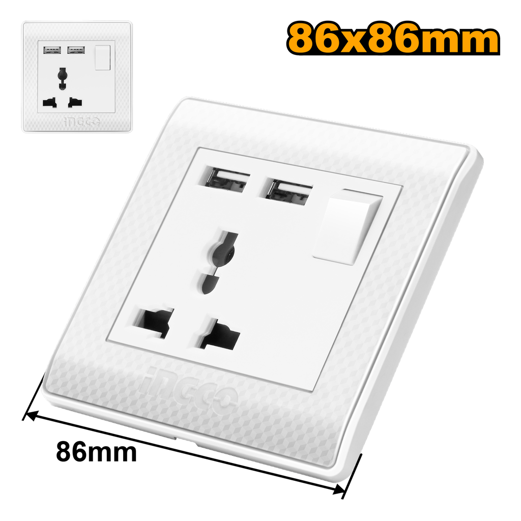 Universal socket with  USB outlet