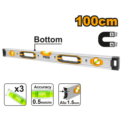 [HSL38100M] Spirit level with powerful magnets
